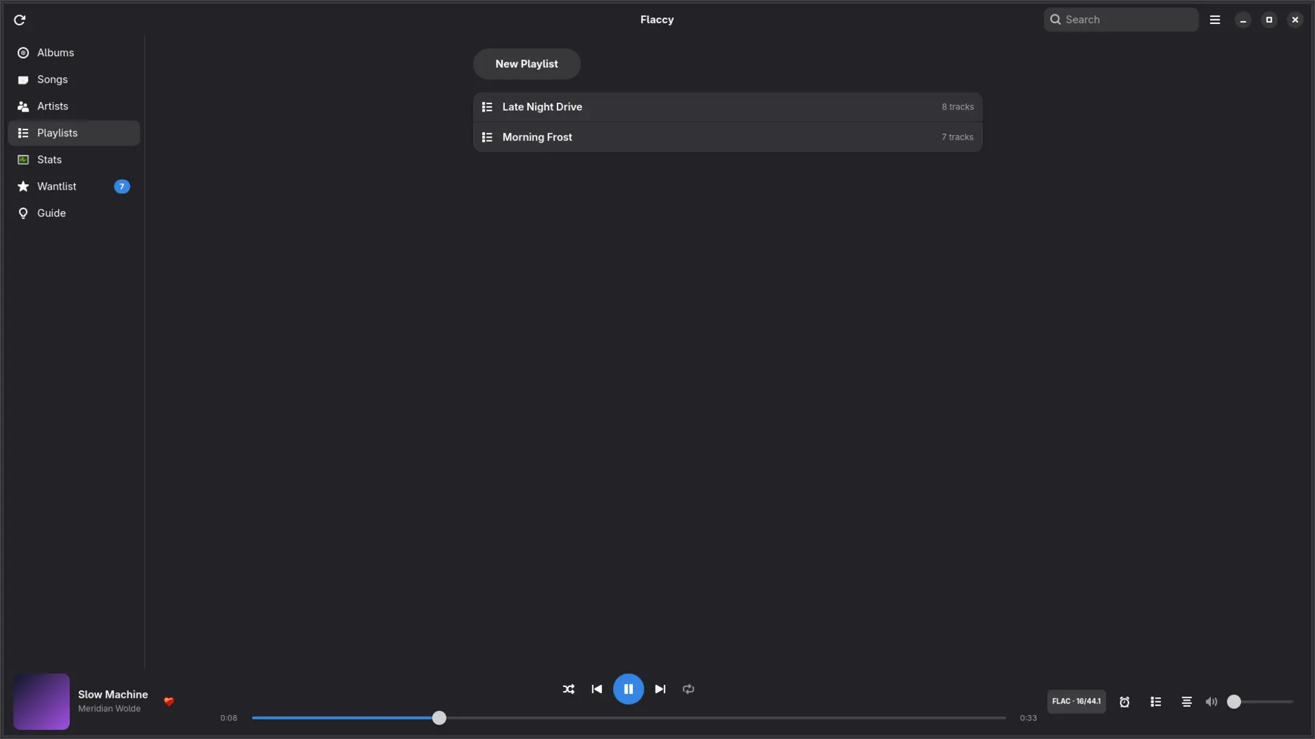 Flaccy — Playlists with collage covers, built from your own files.