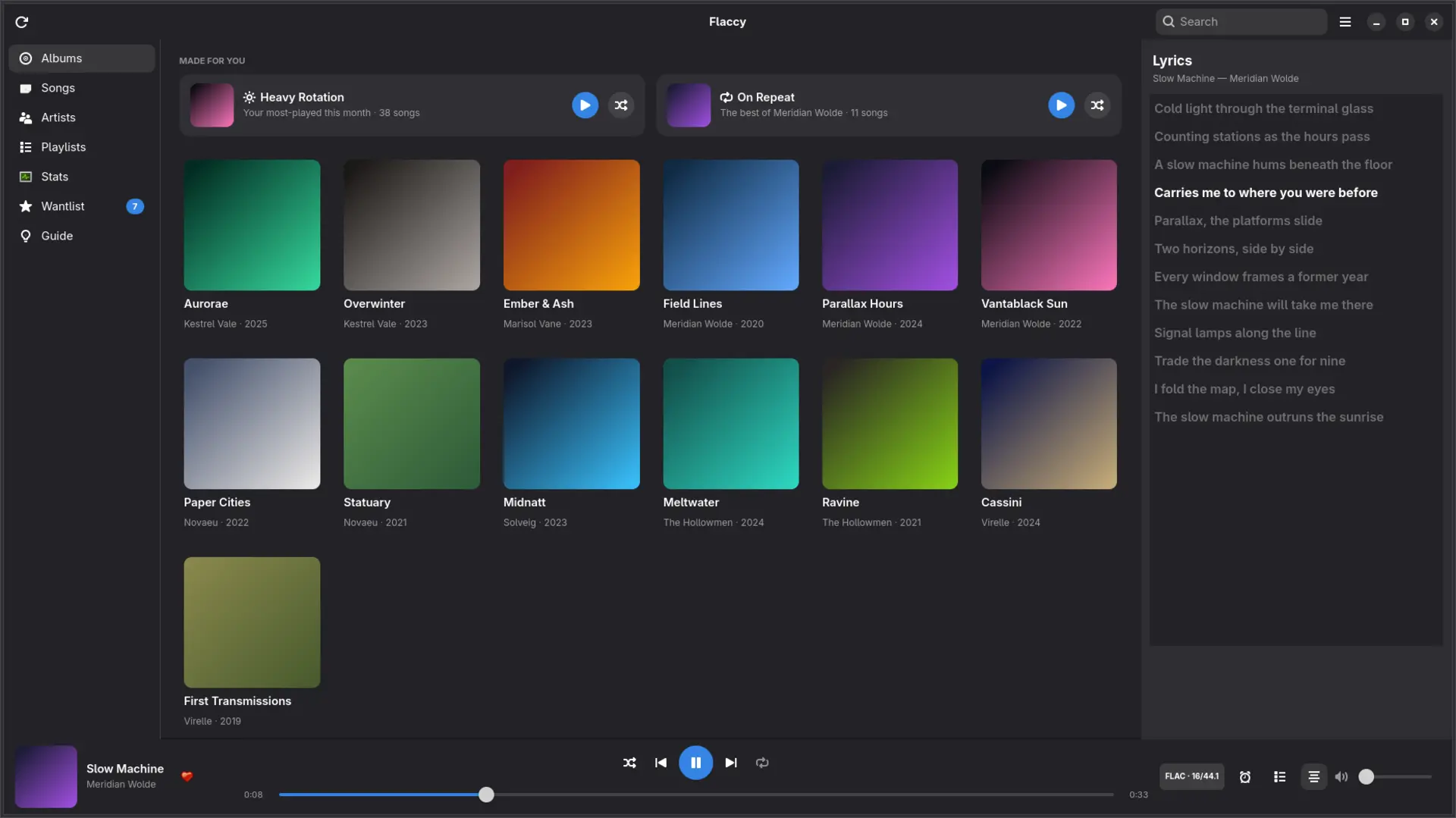 Flaccy — Synced lyrics that follow the music — click any line to seek.