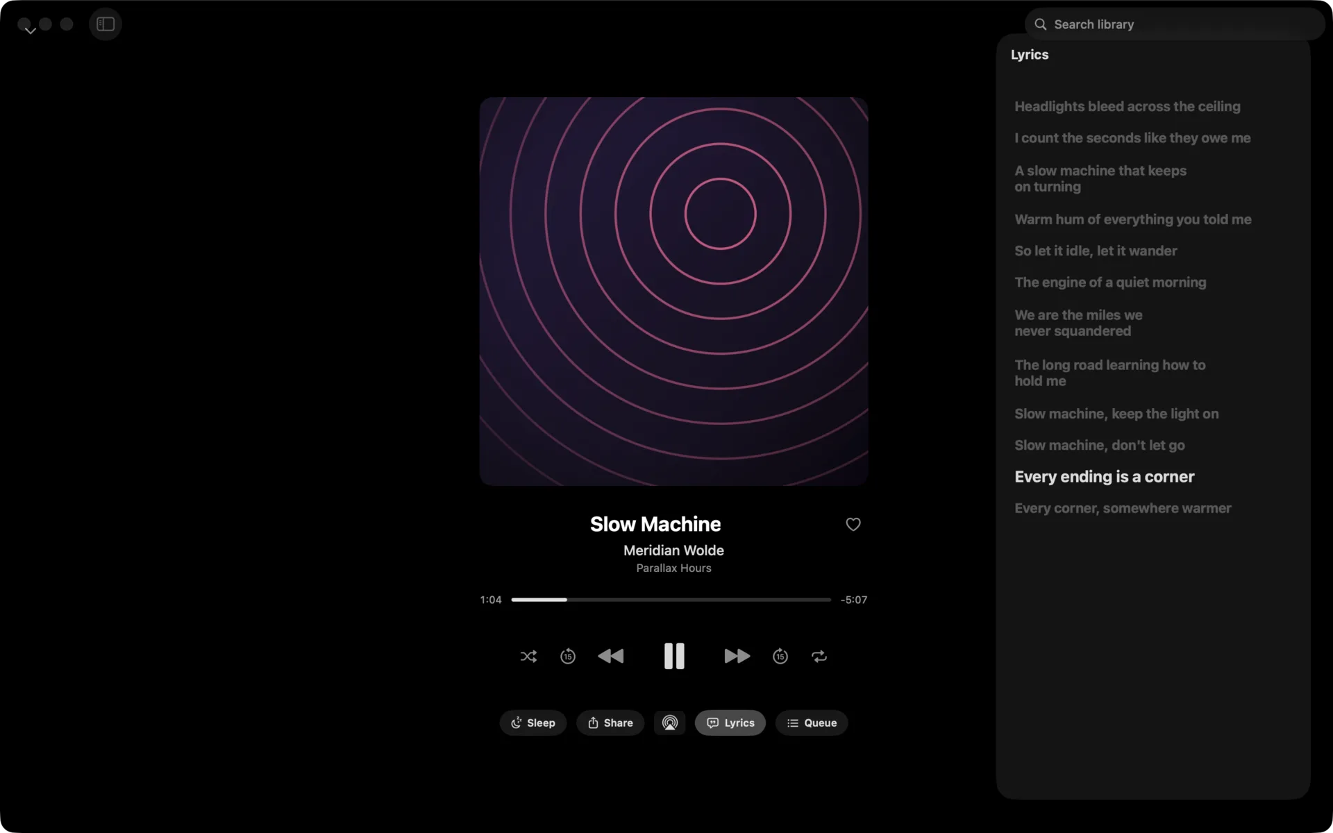 Flaccy — Synced lyrics beside the artwork, line by line as the track plays