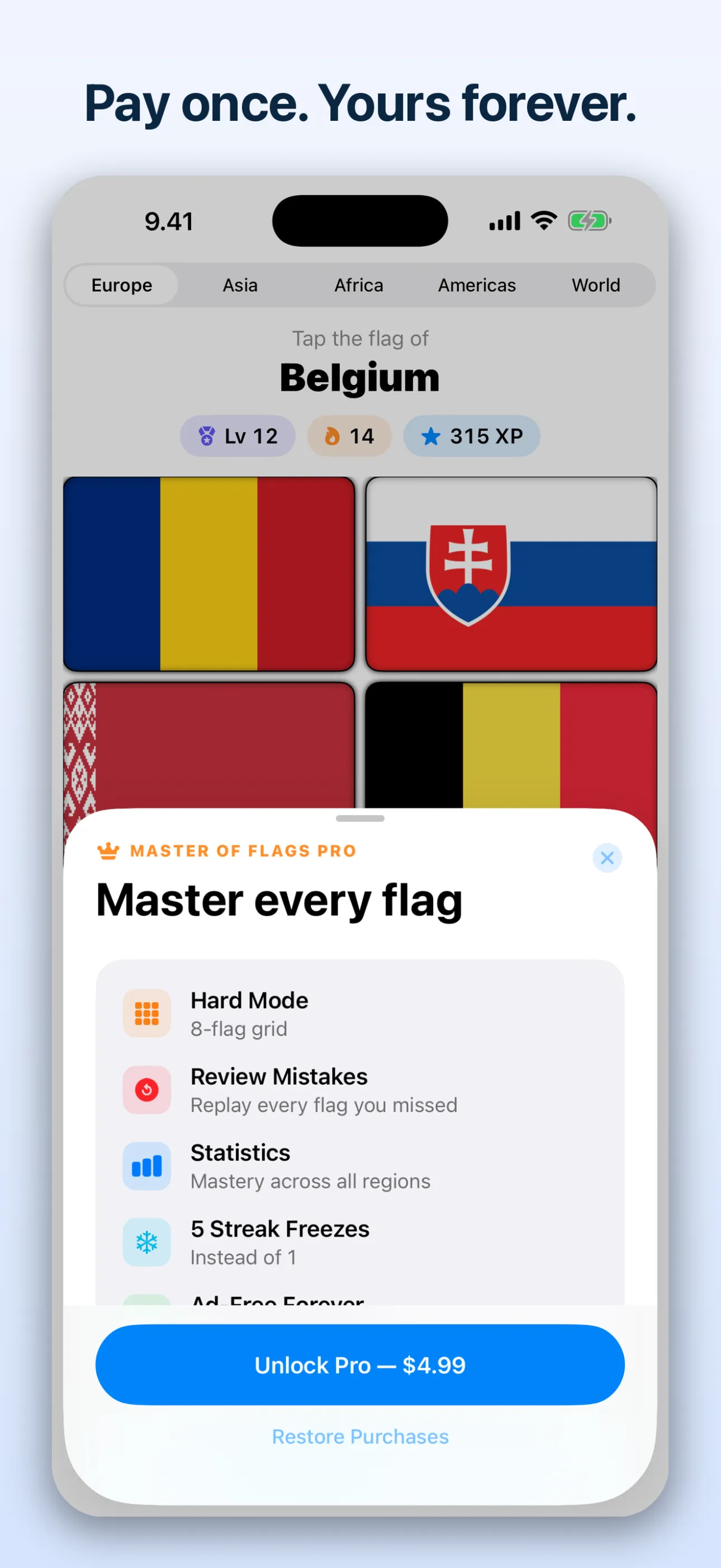 Master of Flags — Country details and capitals